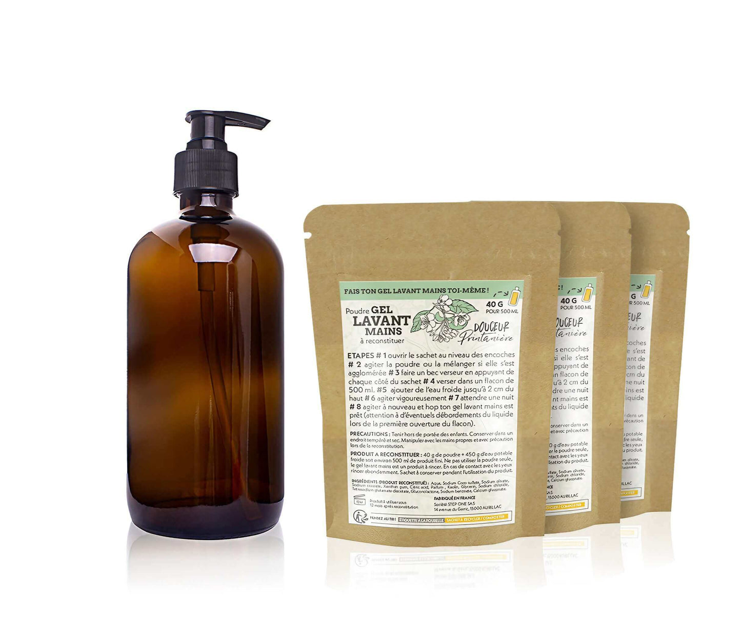 Kit Gel lavant mains Douceur Printanière - Zéro déchet