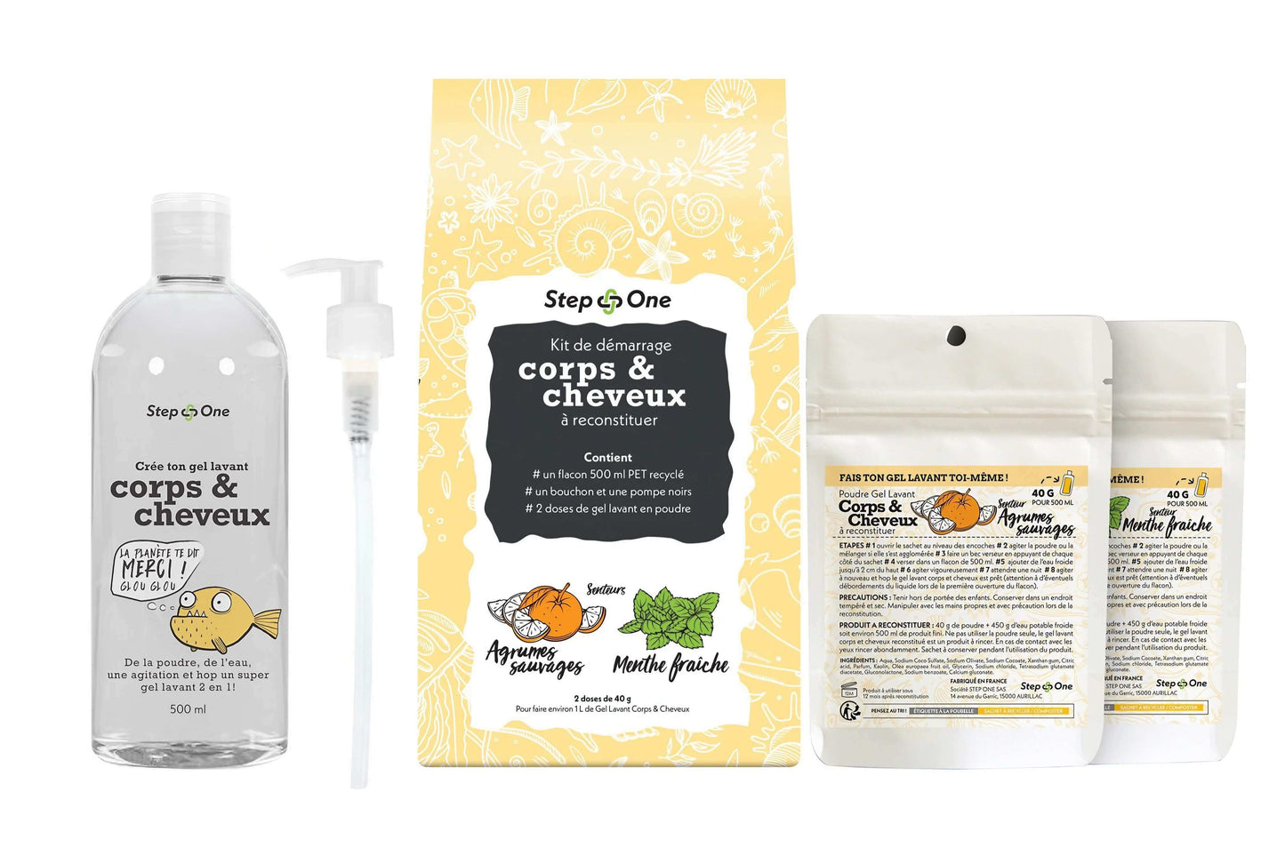 Kit de démarrage zéro déchet incluant des produits de soins personnels, pas de produits pour chiens