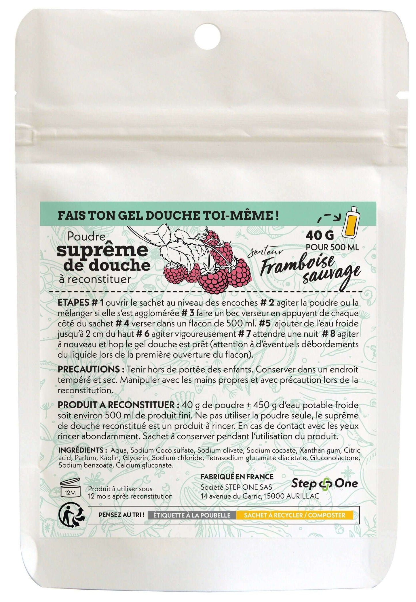 Trois recharges de gel douche parfum framboise sauvage pour un concept zéro déchet