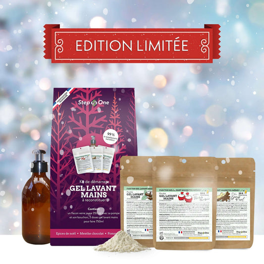 Coffret cadeau de Noël édition limitée avec gel lavant pour les mains zéro déchet